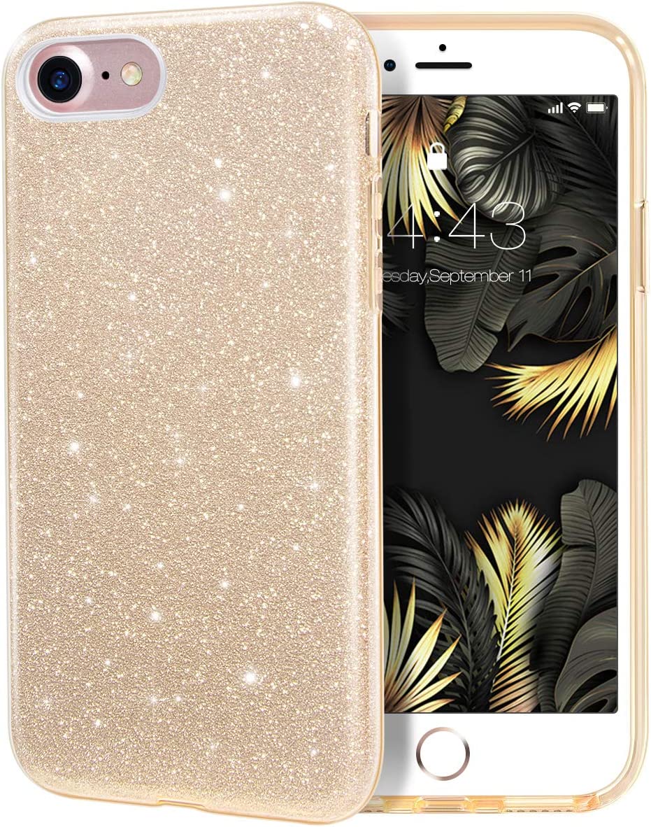 Glitter Silicone Gold Case For iPhone 7 iPhone 8
