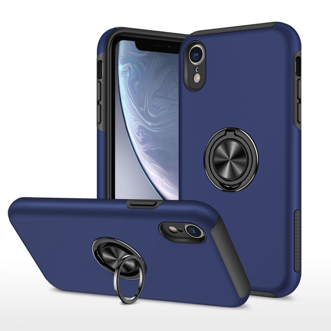 Hybrid Ring Case for iPhone XR Navy blue