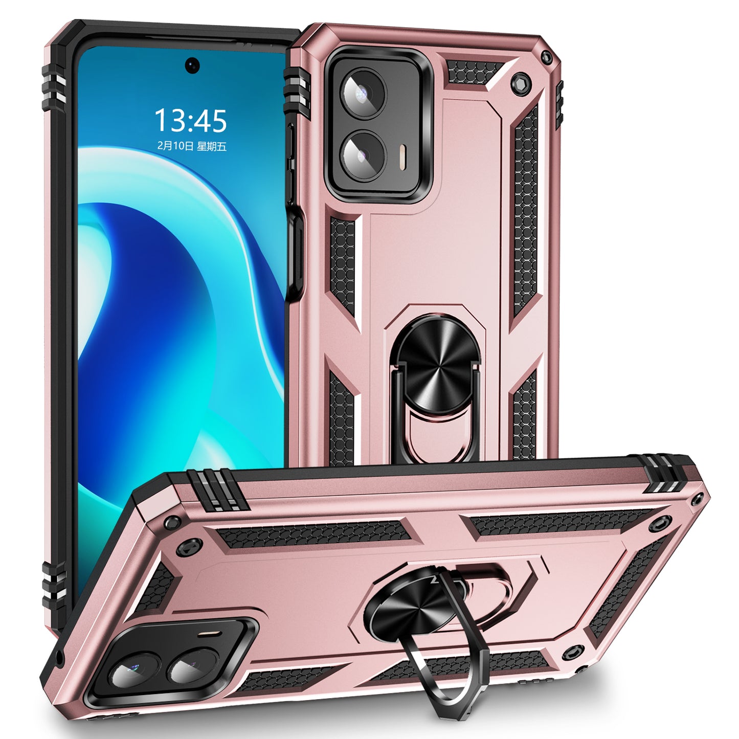Rose Gold Hybrid Ring Case for Motorola G 5G 2023