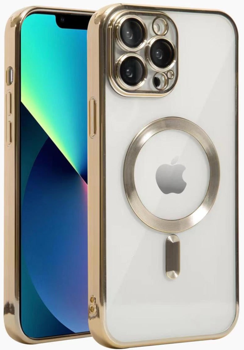 Clear Case Gold Magsafe Camera Lens For iPhone 14 PRO MAX