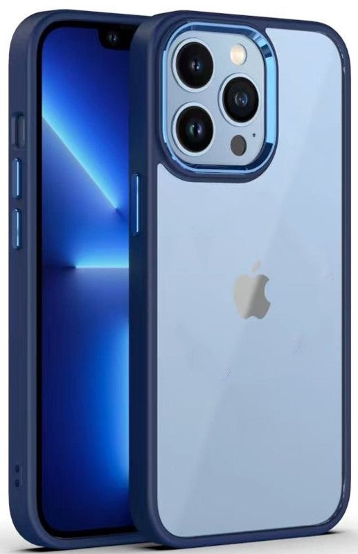 Clear Trim Case for iPhone 15 Plus Navy Blue