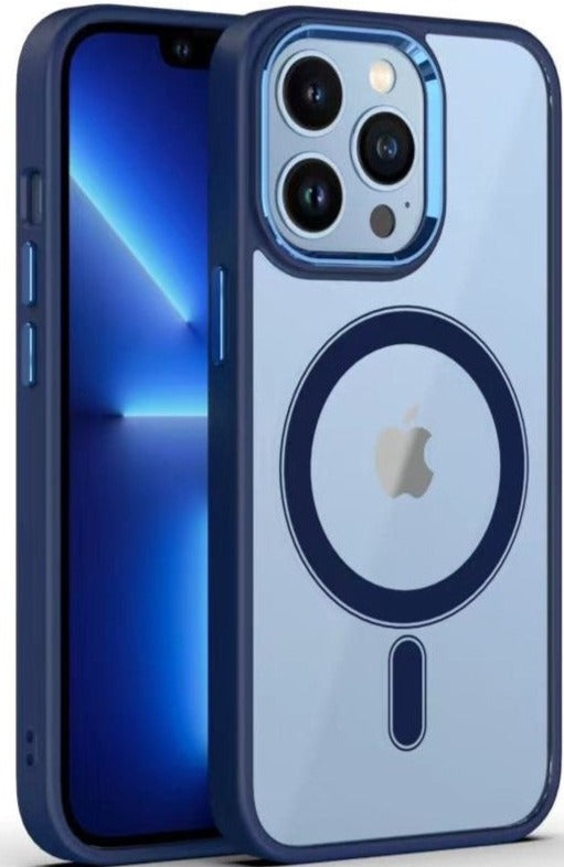 Clear MagSafe Case for iPhone 15 Navy Blue