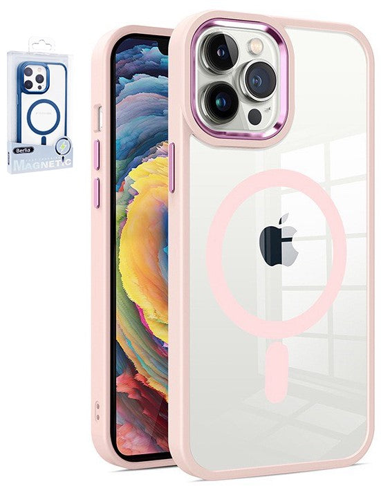 Clear MagSafe Case for iPhone 14 iPhone 13 Pink