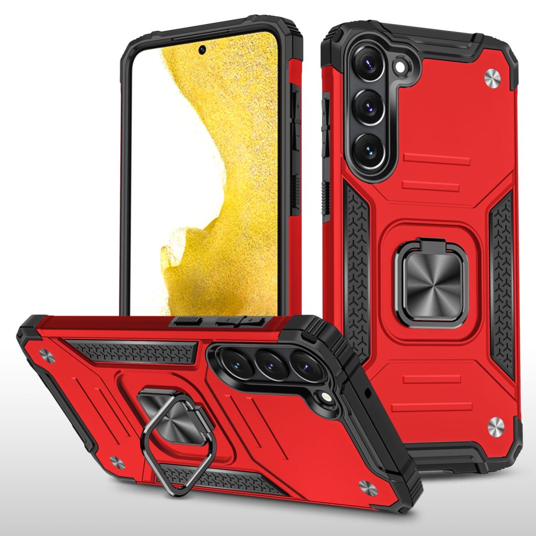 Red Hybrid Ring Case for Samsung S23 FE