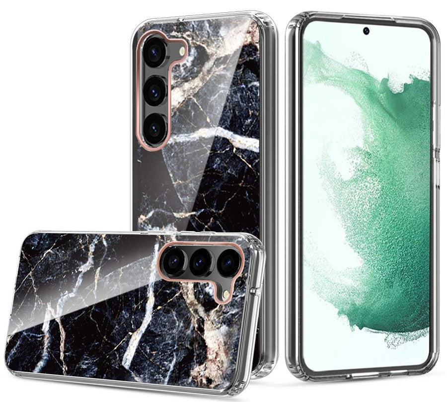 Graphic Clear Case for Samsung S24 Plus (BLACK MARBLE)
