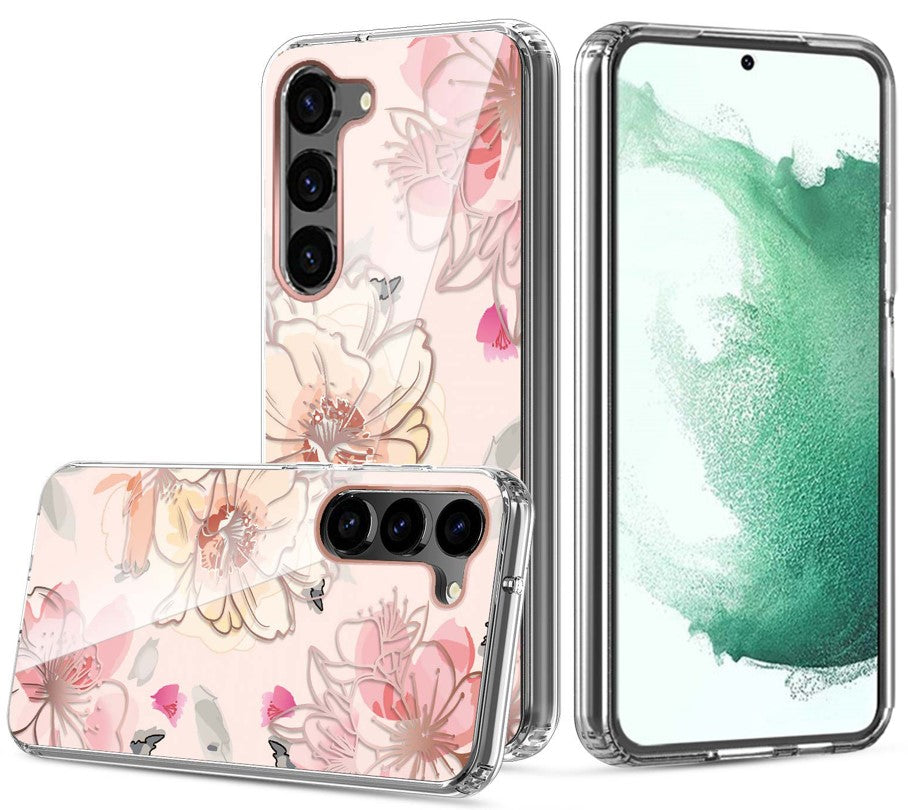 Graphic Clear Case for Samsung S24 (PINK FLOWER)
