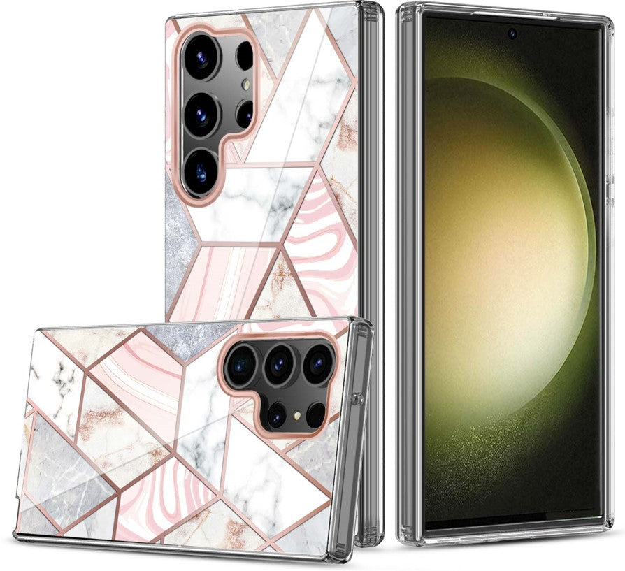Graphic Clear Case for Samsung S24 Ultra (ZIGZAG MARBLE)