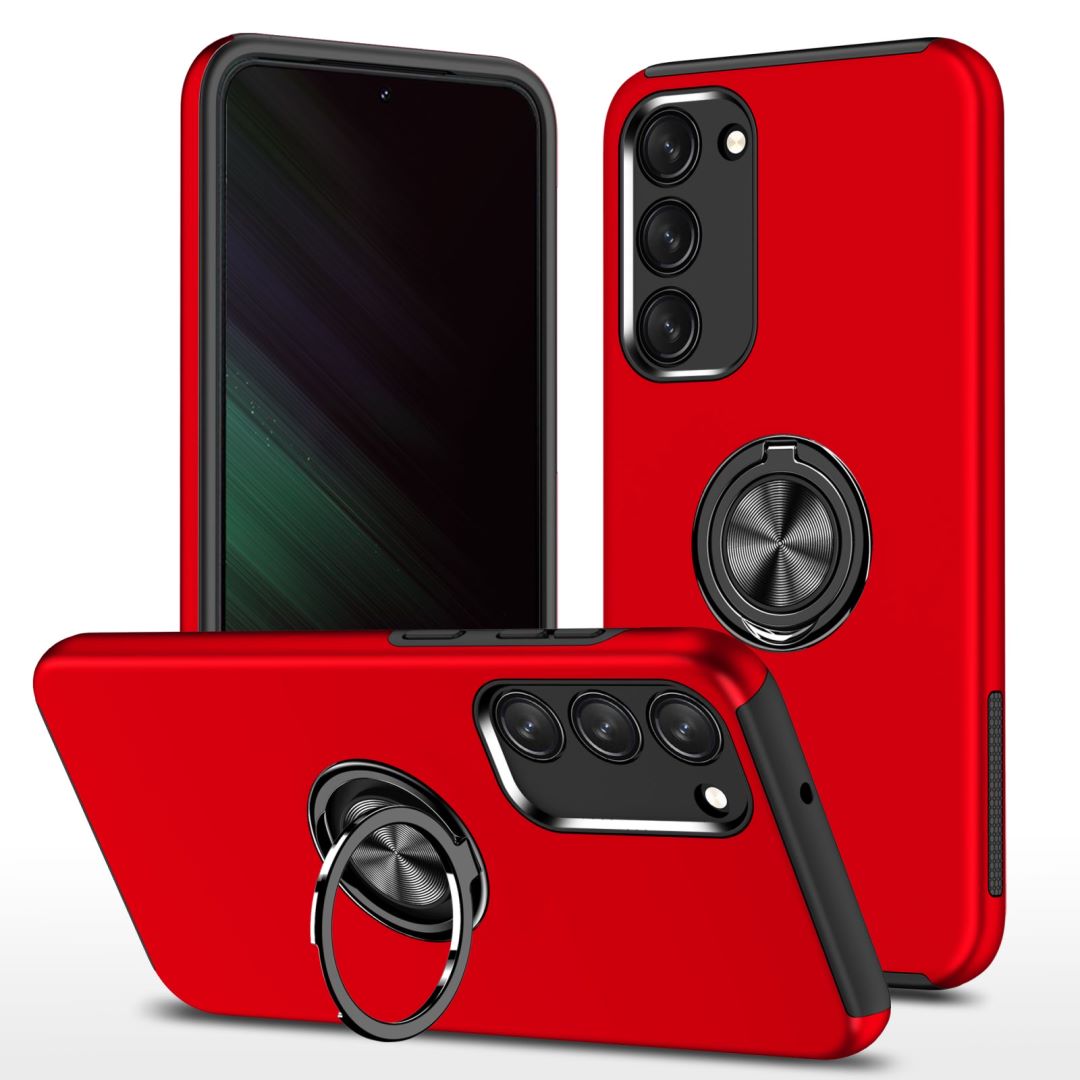 Soft Hybrid Ring Red Case For S24