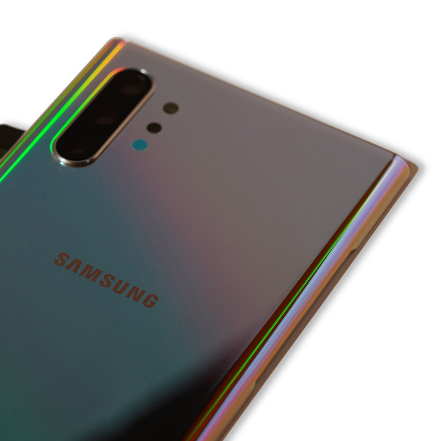 Back Cover Glass With Camera Lens For Samsung Galaxy Note 10 Plus / 5G (Service Pack) (Aura Glow / Silver)