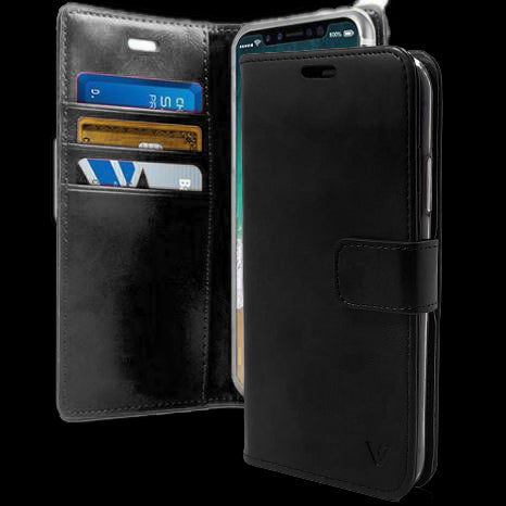 Black Wallet Case Leather For Samsung S22