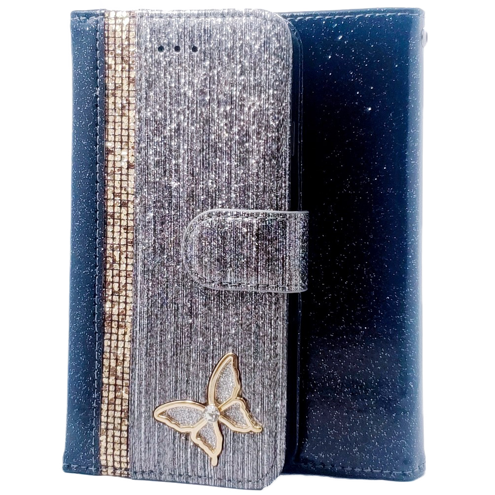 Wallet Glitter Butterfly For iPhone X/XS