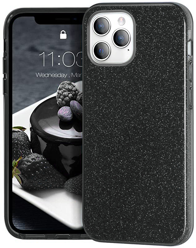 Glitter Silicone Black Case For iPhone 11 PRO MAX