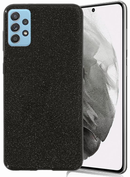 Glitter Silicone Black Case For Samsung A52