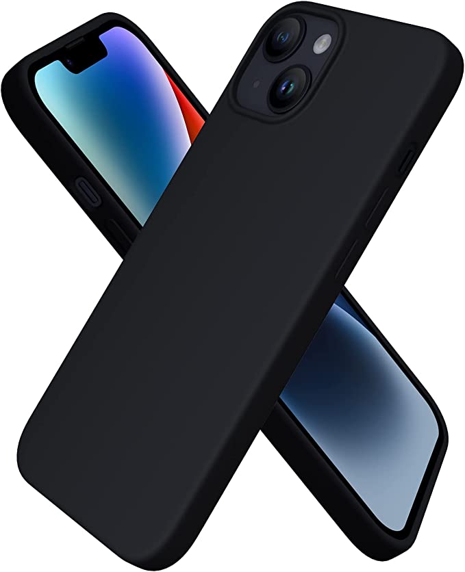 No Logo Silicone Black Case For iPhone 14 iPhone 13