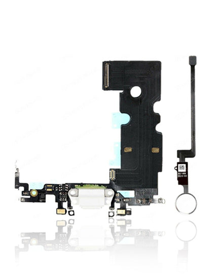 Home Button Solution W/ Charging Port For iPhone 8 Plus (Silver) (Version 2)