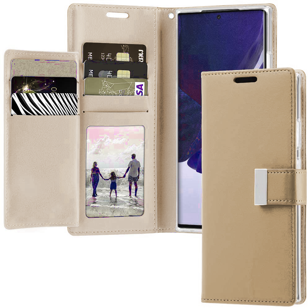 Gold With Extra Card Slots Wallet Case Samsung S10