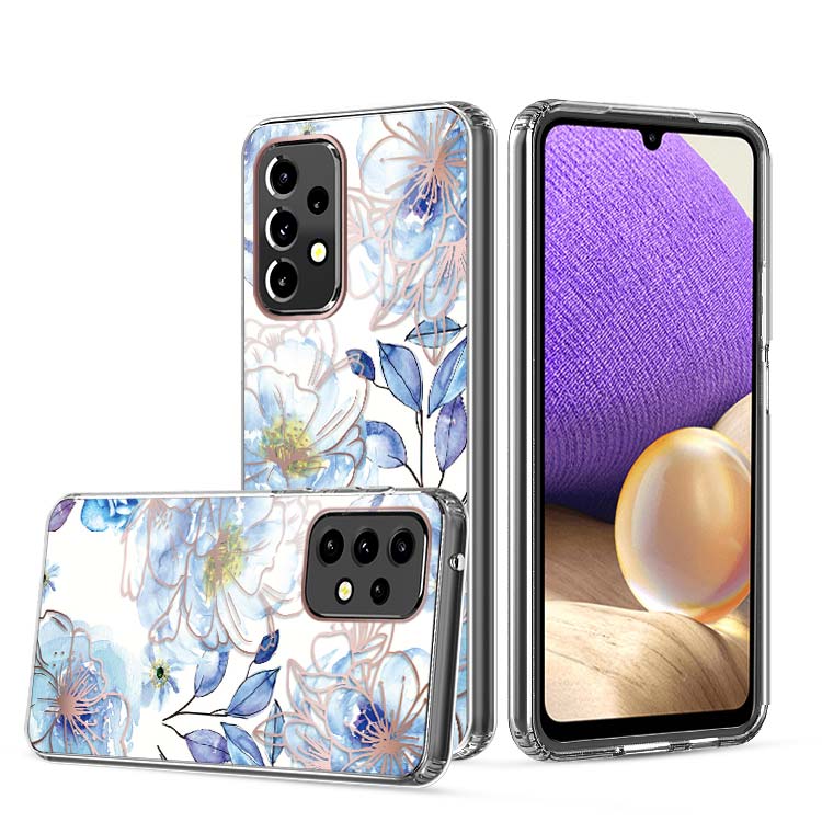 Clear Graphic Case (Blue Flower) for Samsung A33