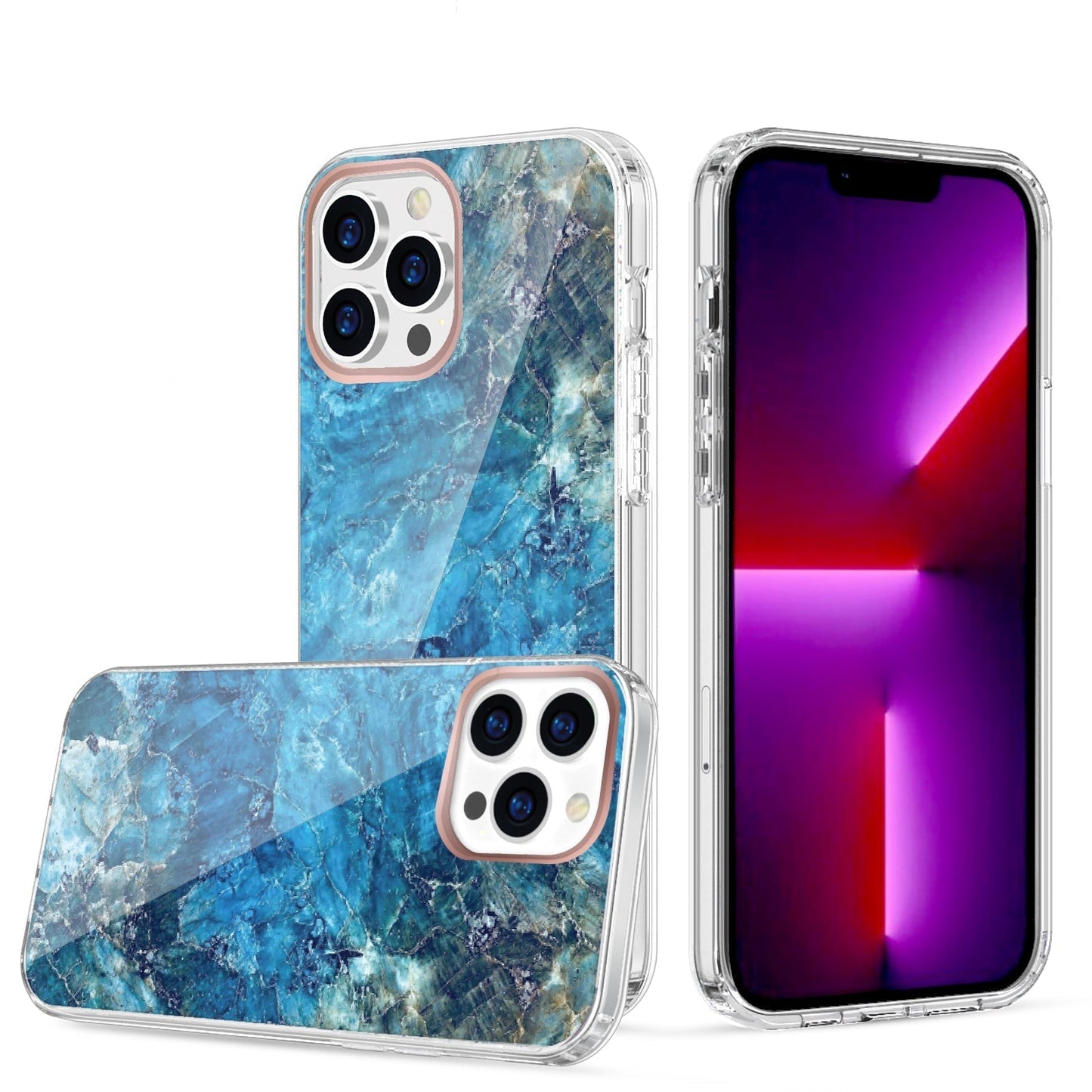 Clear Graphic Case (Blue Marble) for iPhone 14 PLUS