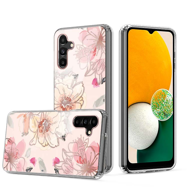 Clear Graphic Case (Pink Flower) for Samsung A13