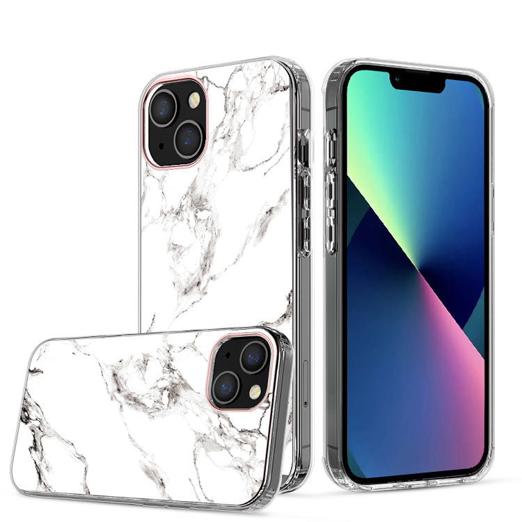 Clear Graphic Case (White Marble) for iPhone 13/14