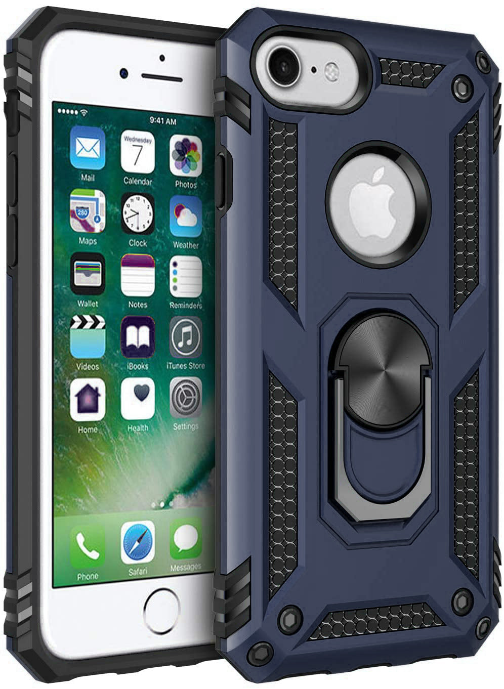 Hybrid Ring Case for iPhone 7 Navy Blue
