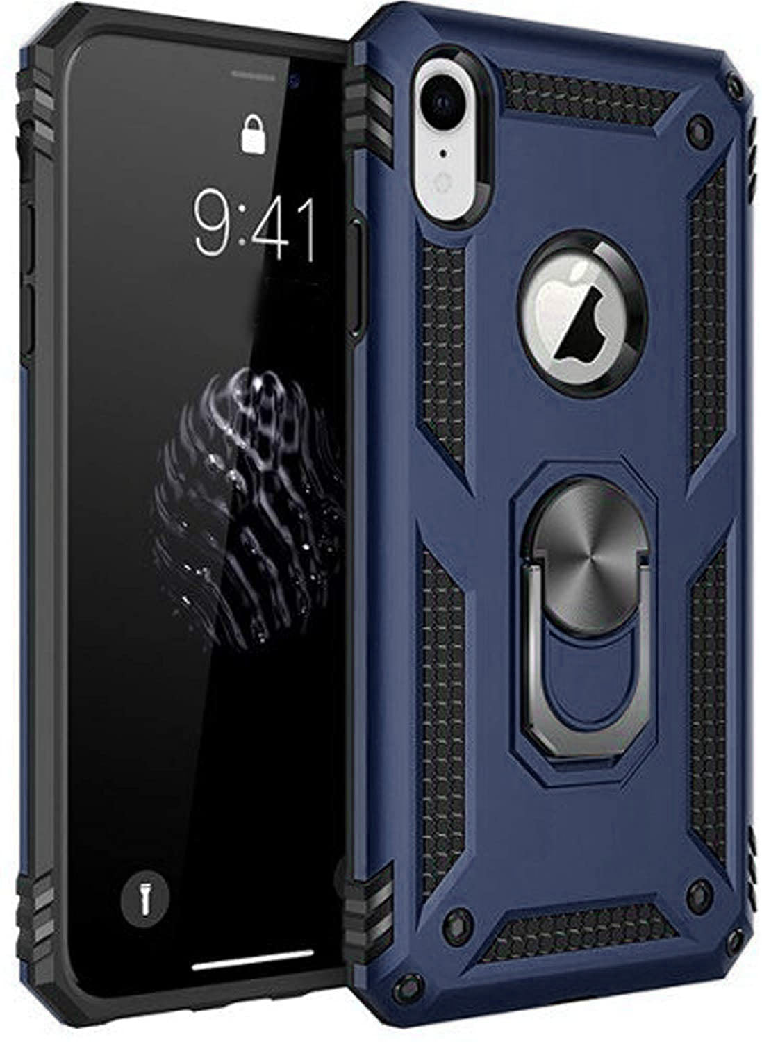 Hybrid Ring Case for iPhone Xr Navy Blue