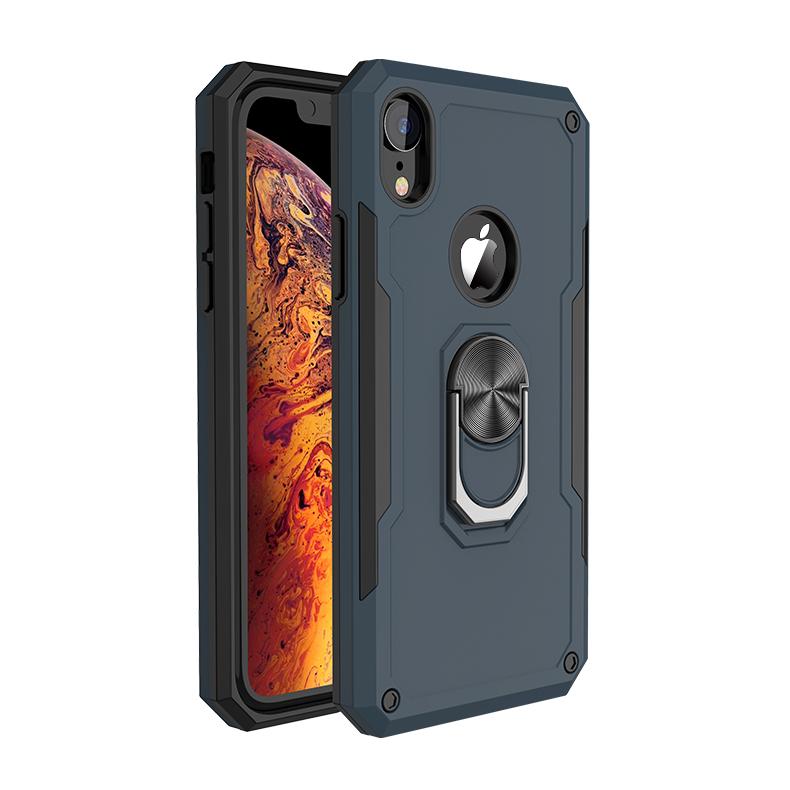 Blue Navy Hybrid Ring Case for Motorola G8 POWER