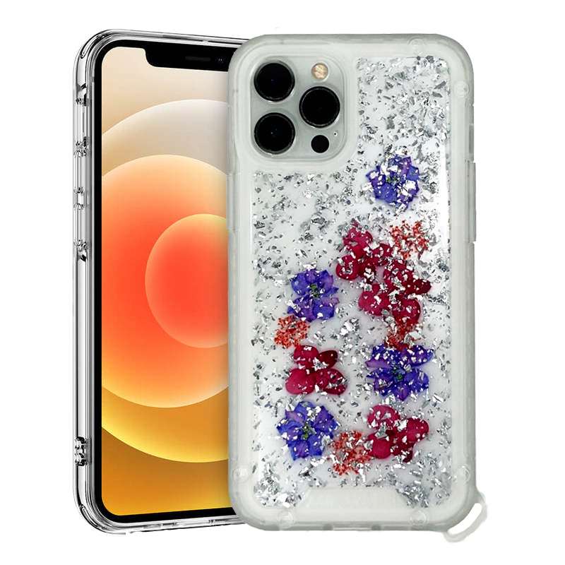 PURPLE FLOWERS GLITZ IP 11 PRO MAX