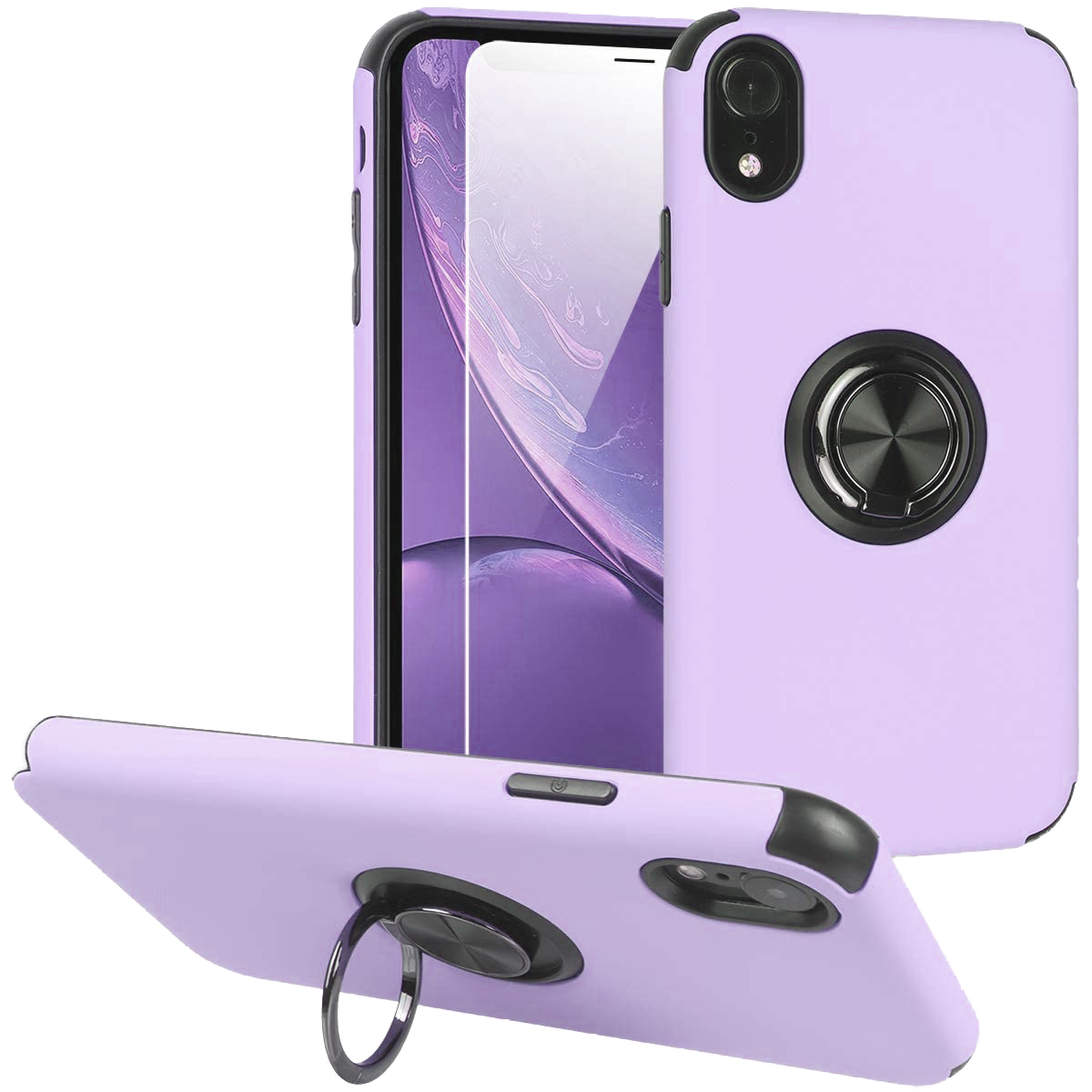 Hybrid Ring Case for iPhone XR Purple