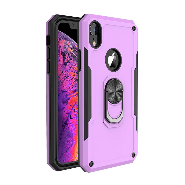 Purple Hybrid Ring Case for Motorola G8 POWER
