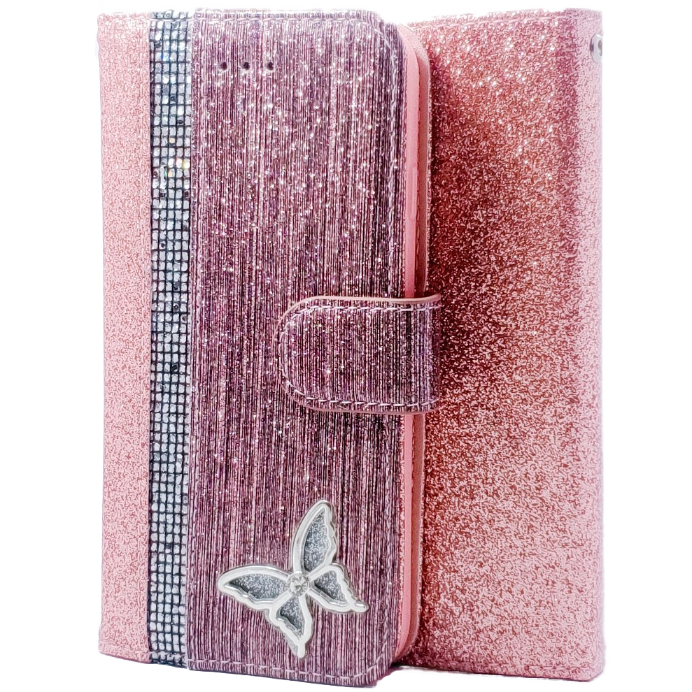 Wallet Glitter Butterfly Rose Gold For iPhone 11 PRO