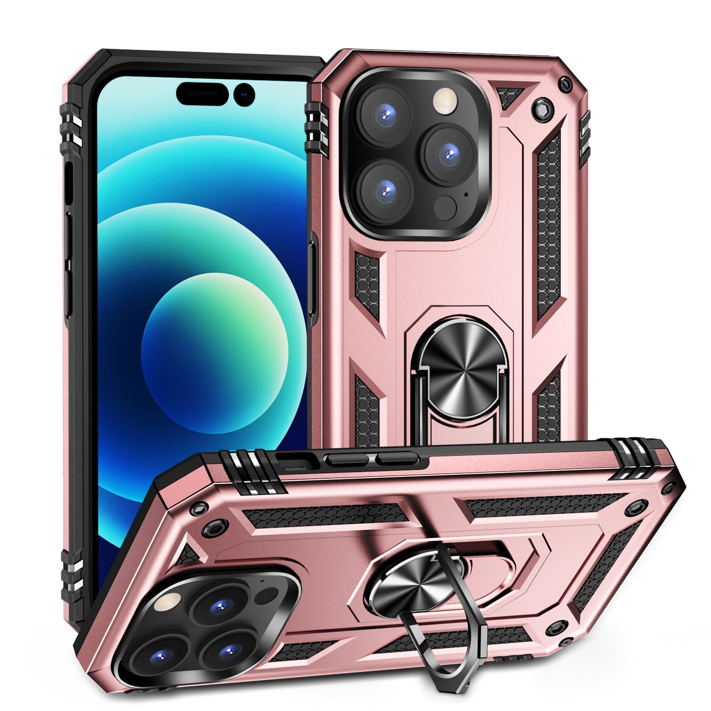 Hybrid Ring Case for iPhone 14 Pro Max Rose Gold
