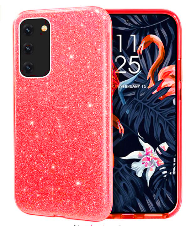 Glitter Silicone Red Case For Samsung S20