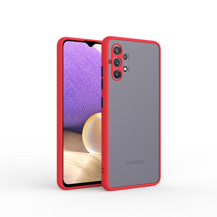 Trim Red Matt Case With Camera Lens For Samsung A32 5G