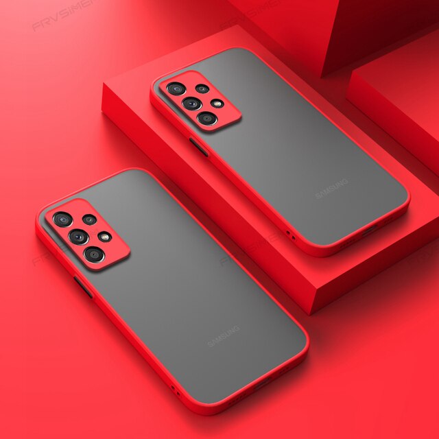 Trim Red Matt Case With Camera Lens For Samsung A53
