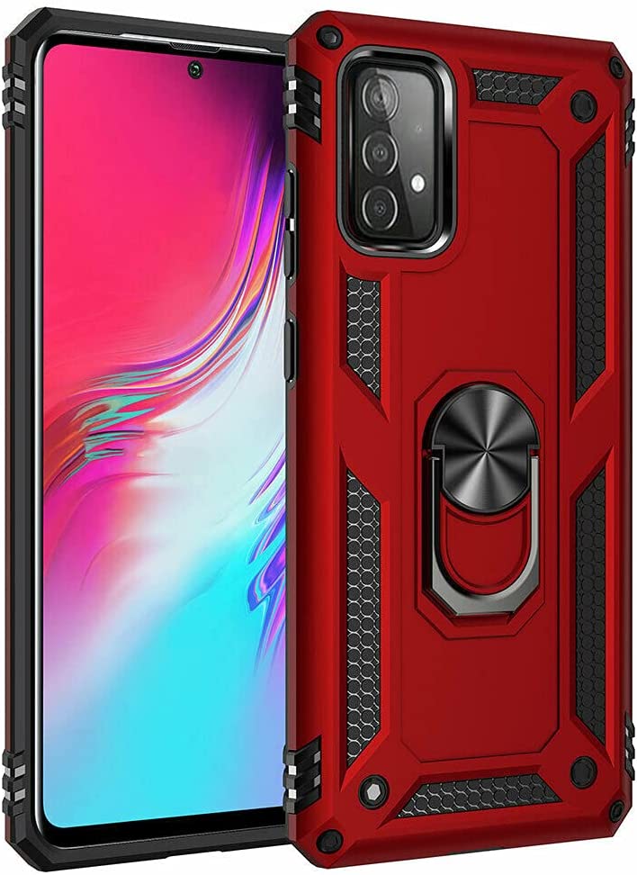 Red Hybrid Ring Case for Samsung A52