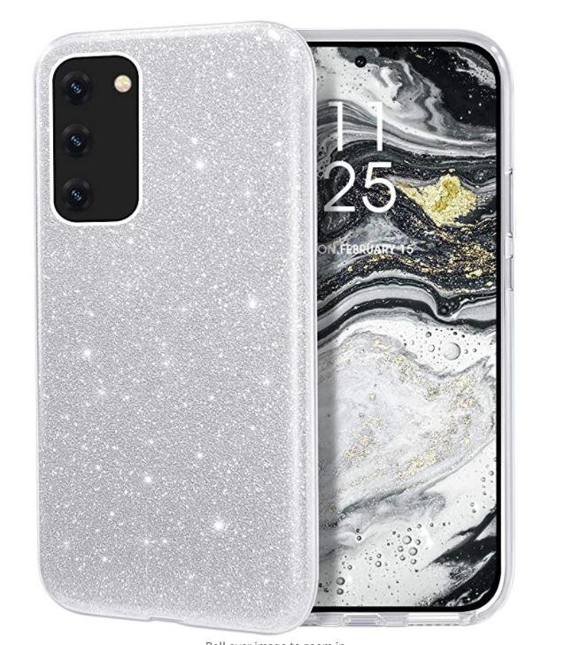 Glitter Silicone Case For Samsung S20 Silver