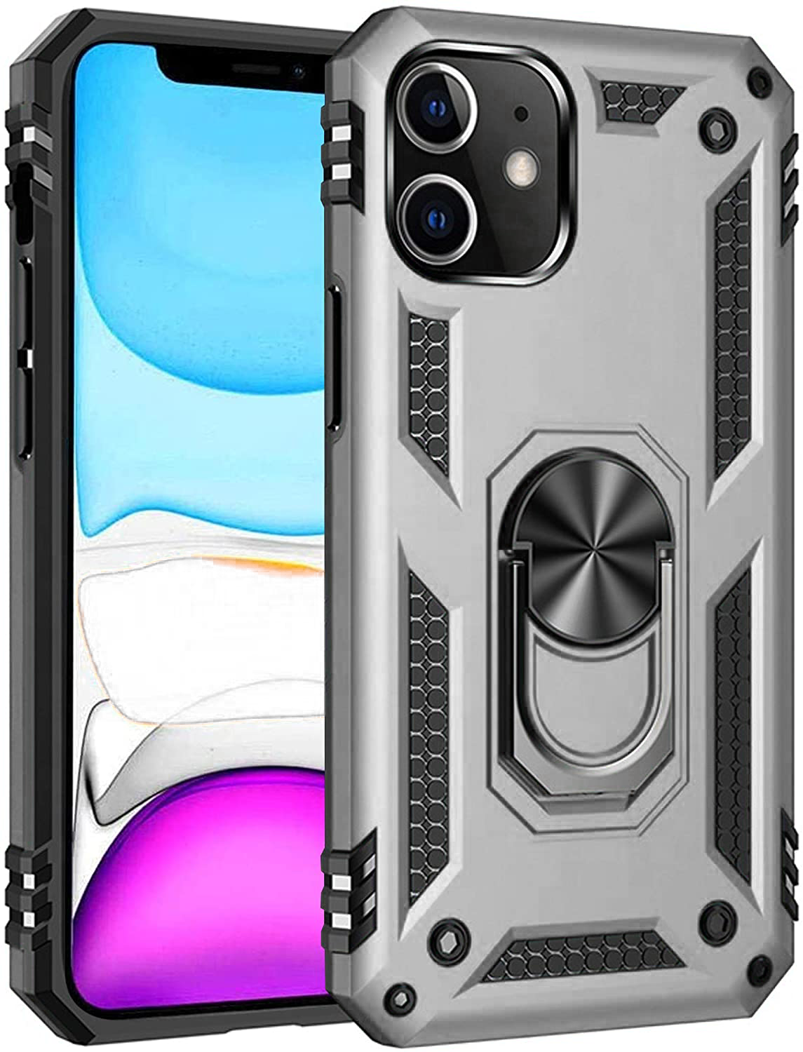 Hybrid Ring Case for iPhone 11 Silver