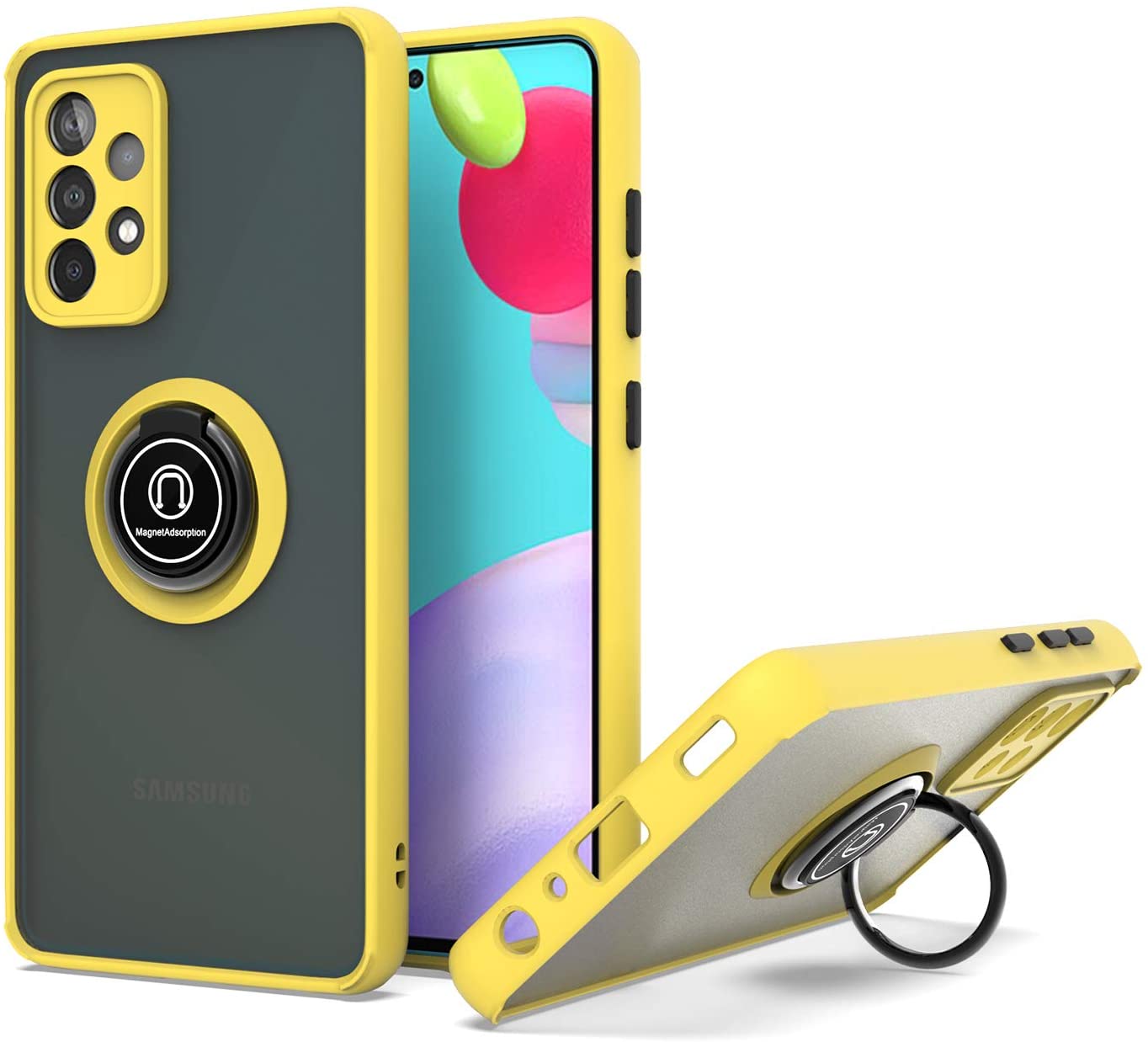 Trim Yellow Matt Case With Camera Lens For Samsung A32 5G
