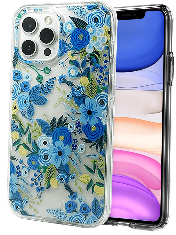 Graphic Clear Case (Blue Flower) for Apple iPhone