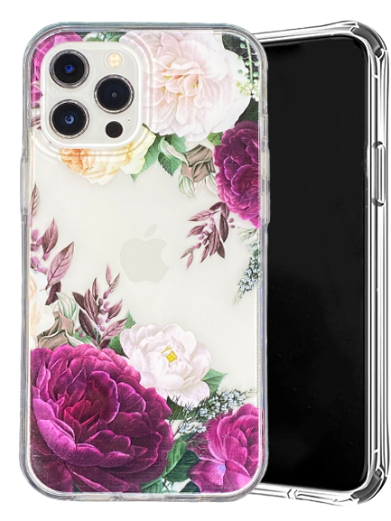 Graphic Clear Case (Purple Rose) for Apple iPhone