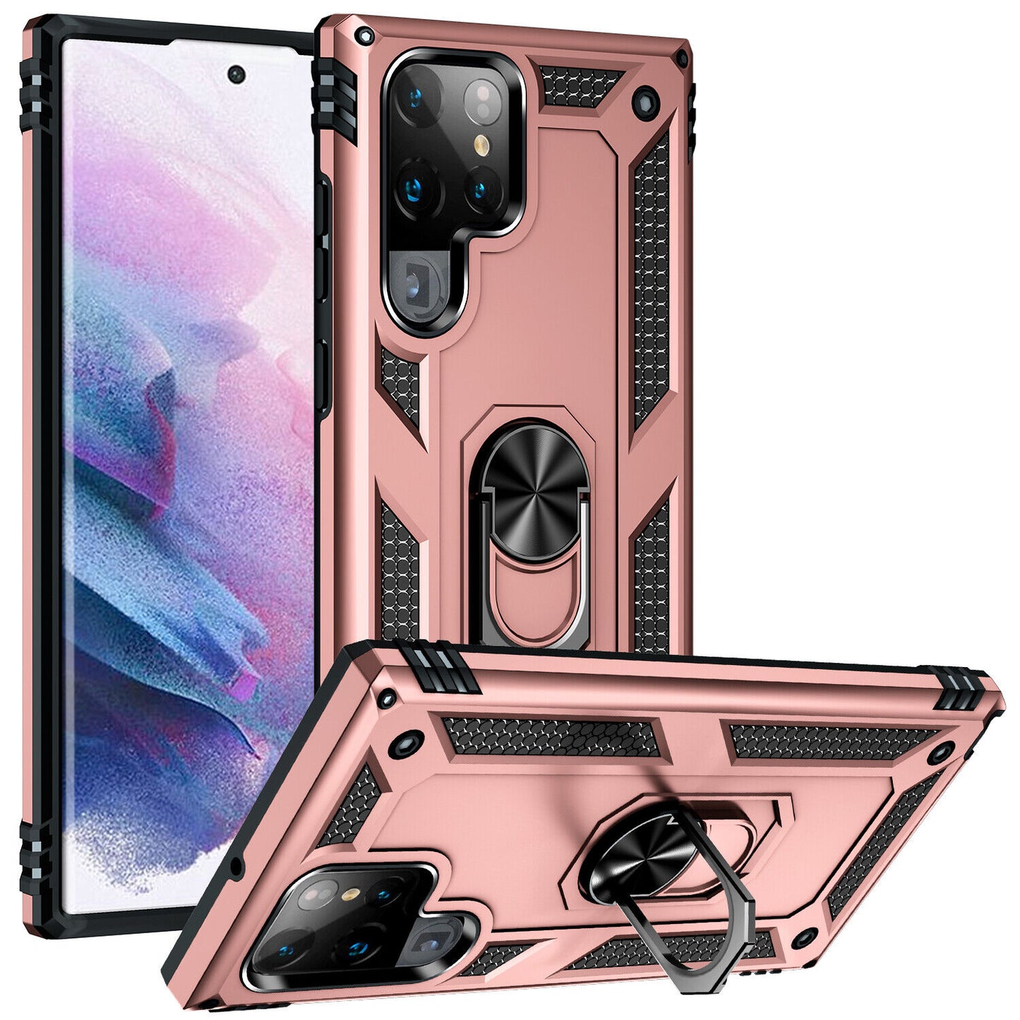 Rose Gold Hybrid Ring Case for Samsung S23 ULTRA