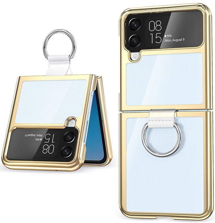 Clear Trim Gold Case For Samsung Z5 FLIP