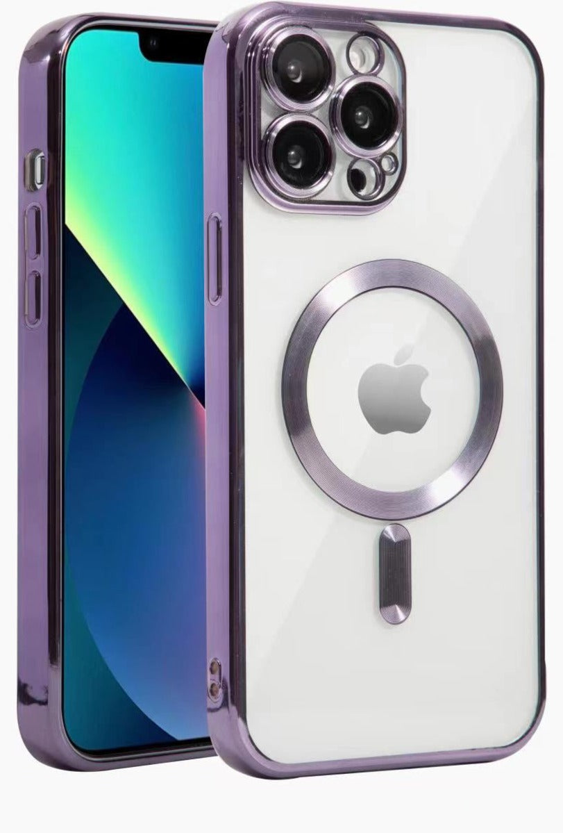 Clear Case Magsafe Camera Lens For iPhone 15 Pro Purple