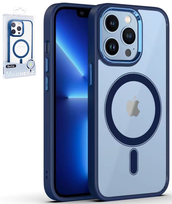 Clear MagSafe Case for iPhone 14 Pro Blue Navy