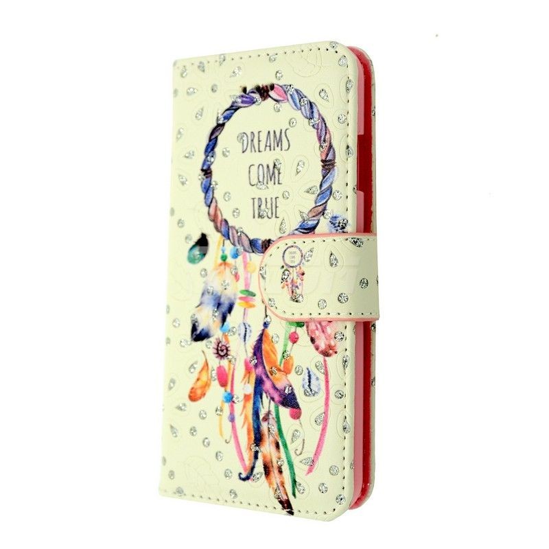 iPhone 14 Pro MAx'' Photo ID 3 Card Slots Flower Diamond Wallet Dream Catcher 2