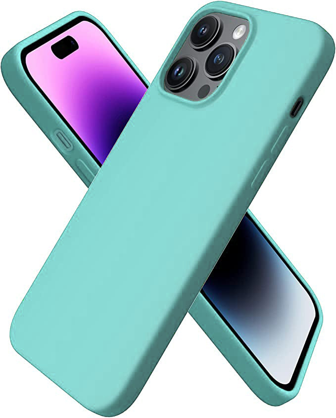 No Logo Silicone Mint Case For iPhone 14 PRO