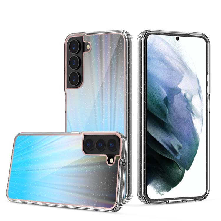 Clear Graphic Case (Blue Sparkle) for Samsung S22