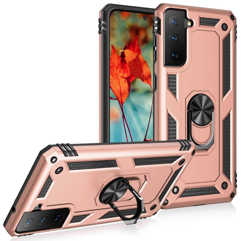 Rose Gold Hybrid Ring Case for Samsung S22