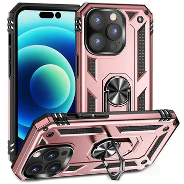 Hybrid Ring Case for iPhone iPhone 15 Pro Rose Gold